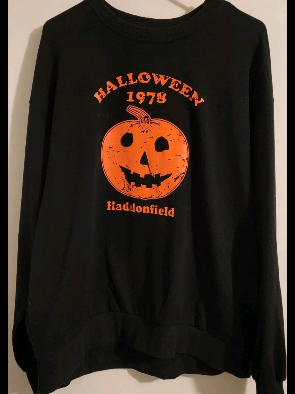 Halloween 1978 Haddonfield Horror Movie Sweatshirt Michael Myers Pumpkin Large